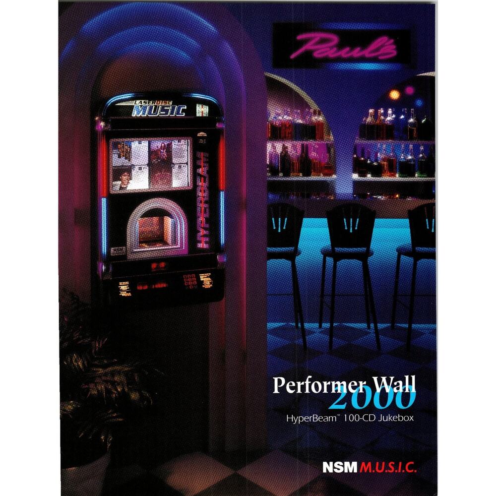 1995 NSM Performer Wall 2000 HyperBeam 100-CD Jukebox Flyer Vintage